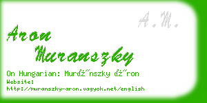 aron muranszky business card